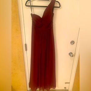 Bill Levkoff long cranberry chiffon dress!